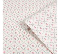 Laura Ashley White & Coral Pink Kate Patterned Smooth Wallpaper