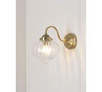 Laura Ashley Whitham Fluted Glass Wall Light Antique Brass