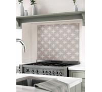 Laura Ashley Wicker Dove Grey Geometric Self-Adhesive Toughened Glass Kitchen Splashback 900mm X 750mm X 6mm