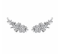 Laura Ashley Wild Meadow Crawler Earrings E6527C - Elegant - Brass / Silver Plated / Stone / Zirconia