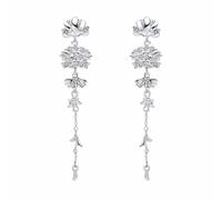 Laura Ashley Wild Meadow Statement Earrings E6528C - Bold - Brass / Silver Plated / Stone / Zirconia