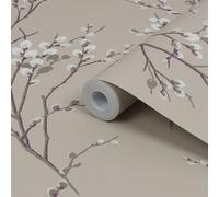 Laura Ashley Willow Neutral Floral Smooth Wallpaper Sample