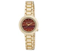 Laura Ashley Women's 30mm Round Case Stone Encusted Dial Watch (LA2080) (Gold)