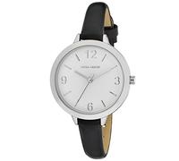 Laura Ashley Women's 35mm Arabic Strap Vegan Leather Strap Watch (LA2060) (Black)
