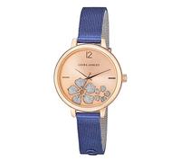 Laura Ashley Women's Blue Sunray Floral Stone Dial 34mm Mesh Bracelet Watch