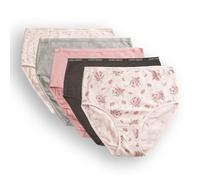 Laura Ashley Women's Cotton Brief Underwear Set, High-Waisted Panties for Women, 5-Pack