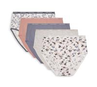 Laura Ashley Women's Cotton Brief Underwear Set, High-Waisted Panties for Women, 5-Pack, Denim Vines/Lt Bleach Hthr/Denim Daze/Soft Mauve/Denim Daisy, M