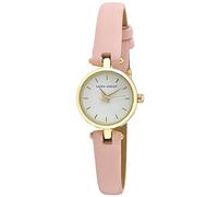 Laura Ashley Women's Gold 22mm Case Pink Vegan Leather Strap Watch
