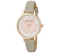 Laura Ashley Womens LA31097RG Rosegold Round"Flower" Dial Strap Watch
