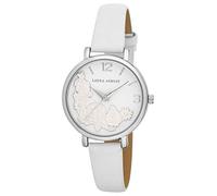 Laura Ashley Womens LA31099SS Silver Round Floral Bounty Strap Watch
