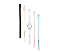 Laura Ashley Womens LASS1104SS Silver Case Skinny Strap Watch Set Interchangeable Straps