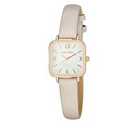 Laura Ashley Women's Rose Gold Square Case 24mm Vegan Leather Grey Strap Watch