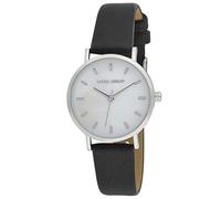Laura Ashley Women's Slim MOP Dial Black Strap Watch, Black, 34 mm