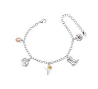 Laura Ashley Woodland Charm Bracelet B5544 - Distinctive Detail - Brass / Silver Plated / Gold Plated / Rose Gold Plated / Stone / Amethyst Crystal