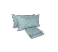 Laura Biagiotti 100% Cotton Paisley Cursa Sage Double Bed Sheet Set, Queen-size, 4 Pieces, Top Sheet (250 x 290 cm), Fitted Sheet (180 x 200 cm), Pair of Pillowcases (50 x 80 cm), Machine Washable