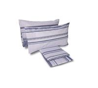 Laura Biagiotti Cotton Double Bed Sheet Set, 100% Cotton, Top Sheet, Fitted Sheet, Pair of Pillowcases, Geometric Pattern Alcor Avio
