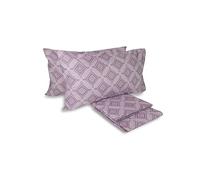 Laura Biagiotti, Double Bed Sheet Set, Cotton, Bed Set, 100% Cotton, Top Sheet, Fitted Sheet, Pair of Pillowcases, Geometric Alcamar Powder Pattern