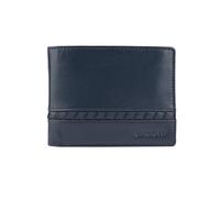 Laura Biagiotti Men's Genuine Leather Bifold Wallet with Coin Pocket, ID Window & Slim Design, Gift Box, Navy Blue
