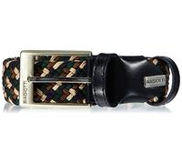 Laura Biagiotti Unisex Elastic Braided Belt, Genuine Leather Trim, Adjustable Stretch, Gift Box