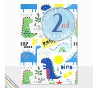 Laura Darrington 2nd Birthday Card, Have a Roaring 2nd Birthday, Dinosaur Design Greeting Card