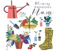Laura Darrington Blooming Marvellous Mum Greeting Card, Gardening Theme Design, Blank Inside