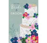 Laura Darrington To The Bride & Groom Wedding Card, Floral Wedding Cake Design, Blank Greeting Card with Envelope