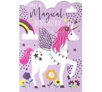 Laura Darrington Unicorn Birthday Card, Have a Magical Birthday, Children's Card, Blank Inside, Rainbow and Star Details