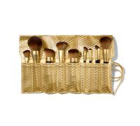 Laura Geller 10 Piece Makeup Brush Vault Set with Travel Bag, Kabuki Foundation, Blush, Concealer, Bronzer, Eyeliner, Eyeshadow, Blending, and Face Powder Brushes