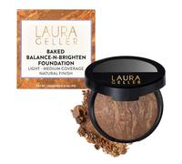 LAURA GELLER Baked Balance-n-Brighten Colour Correcting Powder Foundation (Deep) Buildable Light to Medium Coverage Baked Foundation, Demi-Matte Finish