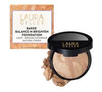 LAURA GELLER Baked Balance-n-Brighten Colour Correcting Powder Foundation (Light) Buildable Light to Medium Coverage Baked Foundation, Demi-Matte Finish