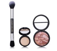 Laura Geller Baked Blush-n-Bronze Highlighter & Double Ended Brush BERRY BRONZE