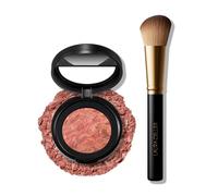 LAURA GELLER NEW YORK Baked Blush-n-Brighten Marbleized Blush & Angled Brush 2pc Set (10 Rose All Day + Angled Brush)