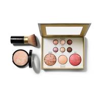 LAURA GELLER NEW YORK Baked Starter Kit- Baked Balance-n-Brighten, Fair + Best of the Best Tuscan Dreams Face Palette + Retractable Angled Kabuki Brush (Porcelain)