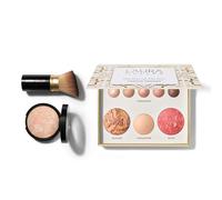 LAURA GELLER NEW YORK Baked Starter Kit- Baked Balance-n-Brighten (Porcelain) + Best of the Best Tuscan Dreams Face Palette + Retractable Angled Kabuki Brush