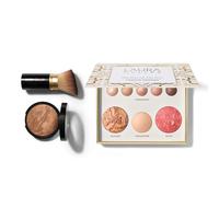 LAURA GELLER NEW YORK Baked Starter Kit- Baked Balance-n-Brighten (Tan) + Best of the Best Tuscan Dreams Face Palette + Retractable Angled Kabuki Brush