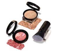 LAURA GELLER NEW YORK Blush-n-Balance 3pc Kit Baked Balance-N-Brighten Color Correcting Foundation Light + Retractable Kabuki Brush + Baked Blush-N-B