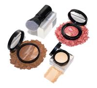 LAURA GELLER NEW YORK Daily Routine Kit 4 PC: Baked Balance-n-Brighten Foundation, Sand + Retractable Kabuki Brush + Blush-n-Brighten, Tropic Hues + O