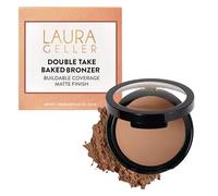 LAURA GELLER NEW YORK Double Take Baked Bronzer for Mature Skin, Medium | Matte Bronzing Powder for Natural-Looking Warmth & Soft Contour, Buildable Color, Never Orangey Finish
