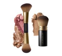 LAURA GELLER NEW YORK Face It All 2pc Makeup Brush Set - Retractable Airbrush Kabuki Brush + Dual-Ended Blush and Bronzer Brush