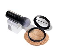 LAURA GELLER NEW YORK Get Glowing Kit (2pc): Baked Balance-n-Glow Illuminating Powder Foundation, Light + Airbrush Kabuki Makeup Brush