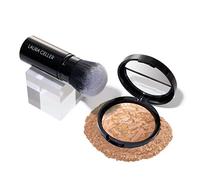 LAURA GELLER NEW YORK Get Glowing Kit (2pc): Baked Balance-n-Glow Illuminating Powder Foundation, Medium + Airbrush Kabuki Makeup Brush