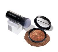 LAURA GELLER NEW YORK Get Glowing Kit (2pc): Baked Balance-n-Glow Illuminating Powder Foundation, Toffee + Airbrush Kabuki Makeup Brush
