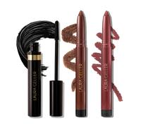 LAURA GELLER NEW YORK The Kajal Collection 3PC Makeup Kit - Kohl Eyeliner Crayon Mascara & Matte Lip Color - Limited Edition Eye & Lip Makeup Gift Se