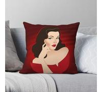 Laura Gene Tierney Square Pillowcase Polyester Linen Velvet Pattern Zip Decorative Throw Pillow Case Home Cushion Cover