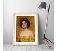 Laura In Yellow by Alice Pike Barney Stunning Framed Wall Art Print Picture - A1 - Light Oak Frame