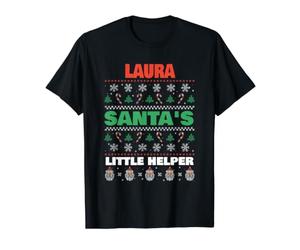 Laura Santa's Little Helper Funny Laura Christmas Name Value Graphic T-Shirt
