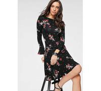 Laura Scott Floral Jersey Dress Black Floral