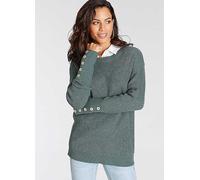 Laura Scott Round Neck Chunky Knit Jumper Blue Grey