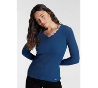 Laura Scott Scalloped V-Neck Jumper Royal Blue