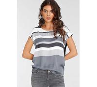 Laura Scott Stripe Blouse Top Black/grey